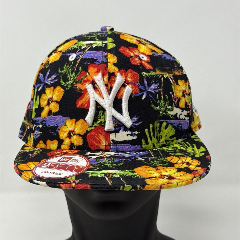 New Era NY Yankees Floral Snapback Hat Tropical 9FIFTY Black OSFM READ